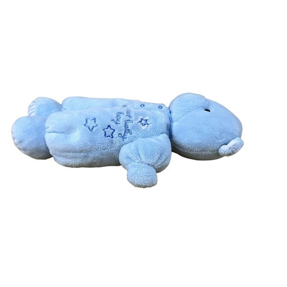 Carter's Just One Year Blue Teddy Bear Rattle Sweet Baby Boy Plush Toy 9" - Picture 7 of 9